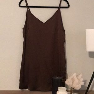 MISSGUIDED | brown slip dress